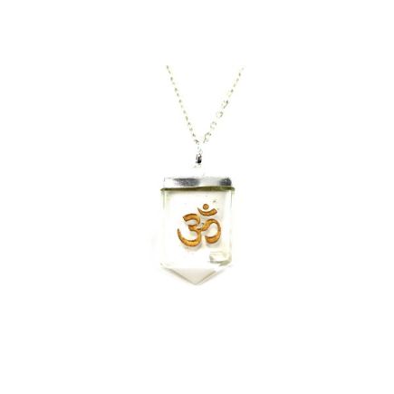 Quartz Om Symbol Tongue Pendant