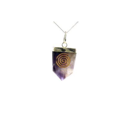 Amethyst Swirl Tongue Pendant