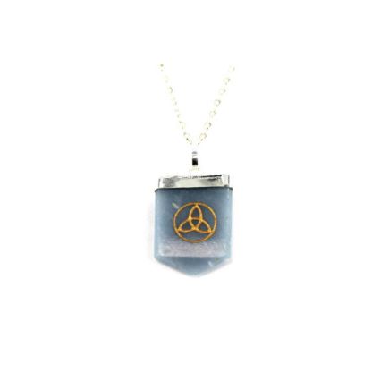 Angelite Triquetra Tongue Pendant