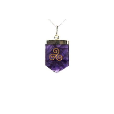 Amethyst Triskele Tongue Pendant