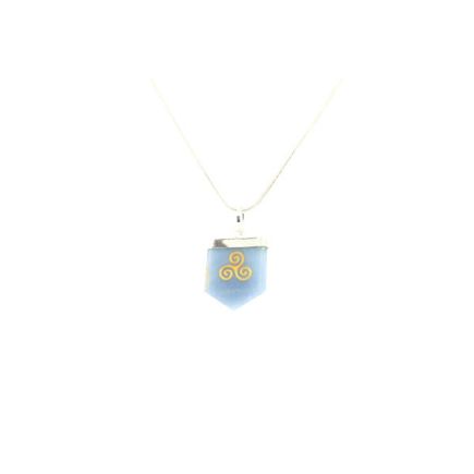 Angelite Triskele Tongue Pendant