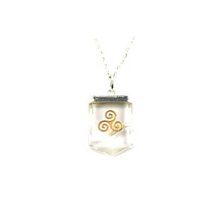 Quartz Triskele Tongue Pendant