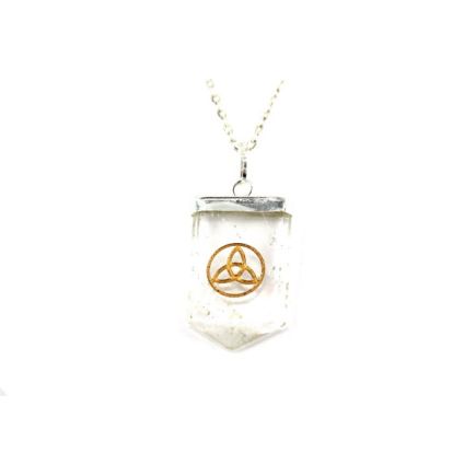 Quartz Triquetra Tongue Pendant