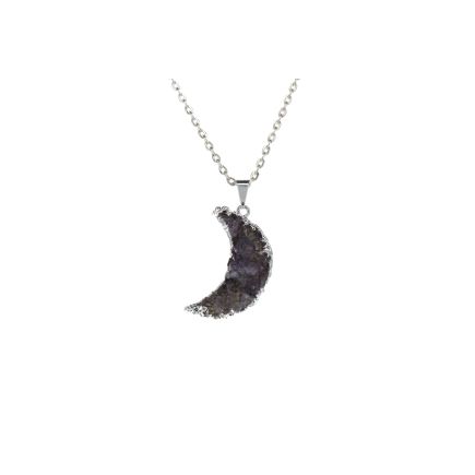 Amethyst Crescent Moon Pendant