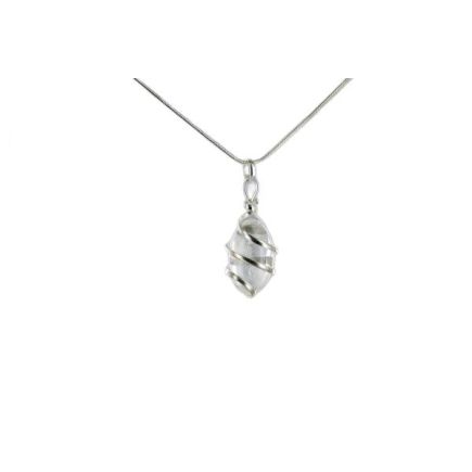 Quartz Silver Plated Spiral Pendant