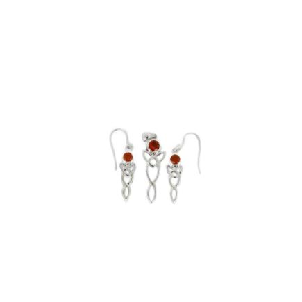 Carnelian Celtic Silver Charm Set