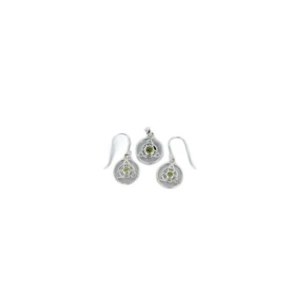 Peridot Triquetra Silver Charm Set