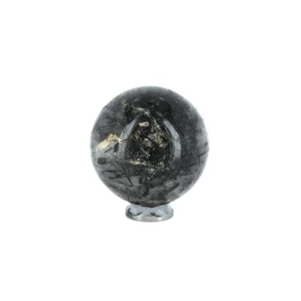 Large Tourmalinated Quartz Sphere