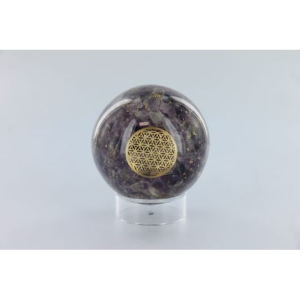 Amethyst Flower Of Life Orgone Sphere