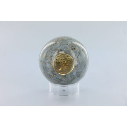 Angelite Flower Of Life Orgone Sphere