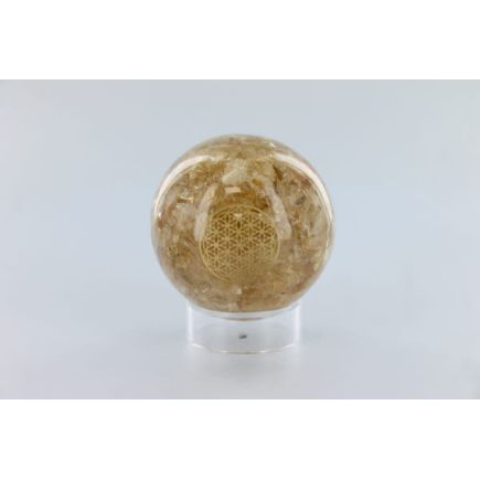 Citrine Flower Of Life Orgone Sphere