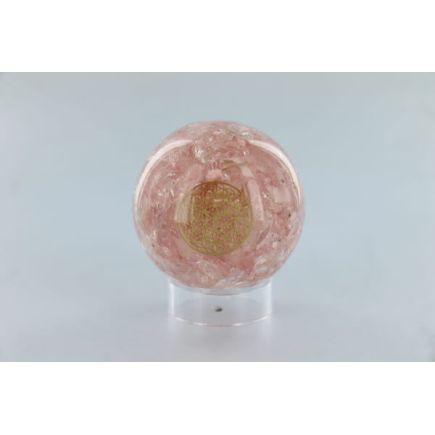Rose Quartz Flower Of Life Orgone Sphere