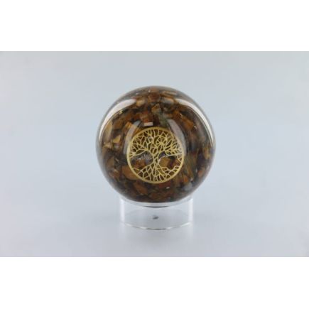 Tiger Eye Tree Of Life Orgone Sphere