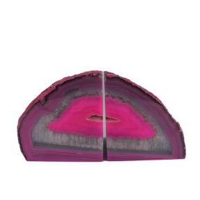 Pink Agate Book Ends