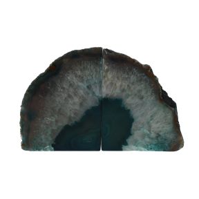 Teal Agate Book Ends 0