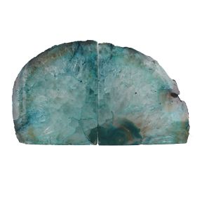 Teal Agate Book Ends 8