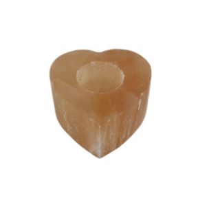 Orange Selenite Heart Candle Holder