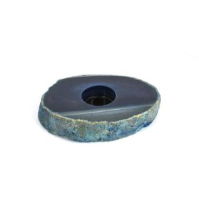 Blue Agate Slice Candle Holder