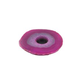 Pink Agate Slice Candle Holder
