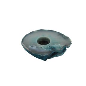 Teal Agate Slice Candle Holder