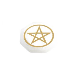 Selenite Pentagram Coaster