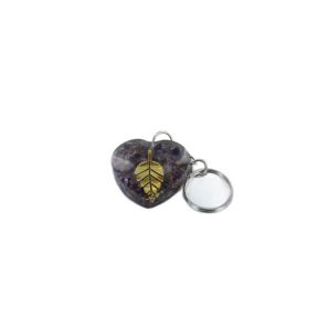 Amethyst Heart Orgone Keyring