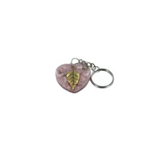 Heart Rose Quartz Orgone Keyring