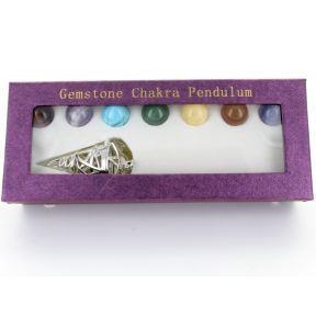 Chakra Sphere and Pentagram Cone Pendulum Set