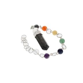 Shungite & Quartz Ball Chakra Pendulum