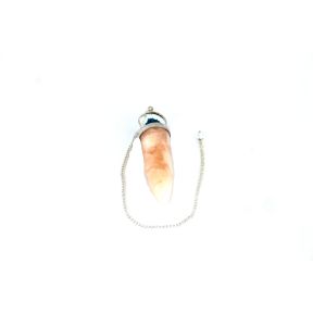 Stilbite With Cavansite Round Cone Pendulum