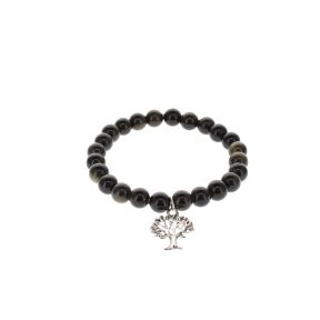 Obsidian Tree of Life 8mm Bead Bracelet