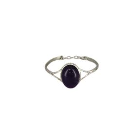 Amethyst Silver Adjustable Bangle