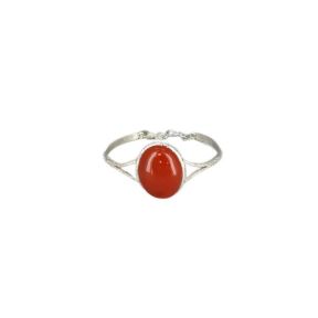 Carnelian Silver Adjustable Bangle