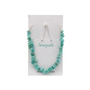 Amazonite Stone Chip Sterling Silver Bracelet