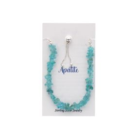 Apatite Stone Chip Sterling Silver Bracelet