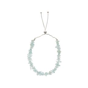Aquamarine Stone Chip Sterling Silver Bracelet