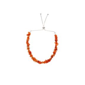 Carnelian Stone Chip Sterling Silver Bracelet
