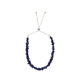 Lapis Lazuli Stone Chip Sterling Silver Bracelet