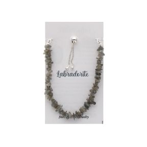 Labradorite Stone Chip Sterling Silver Bracelet