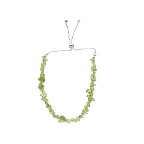 Peridot Stone Chip Sterling Silver Bracelet