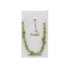 Peridot Stone Chip Sterling Silver Bracelet