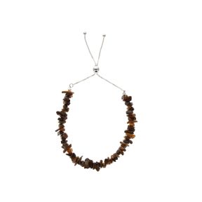 Tiger Eye Stone Chip Sterling Silver Bracelet