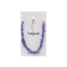 Tanzanite Stone Chip Sterling Silver Bracelet