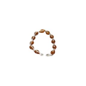 Amber Teardrop Silver Bracelet