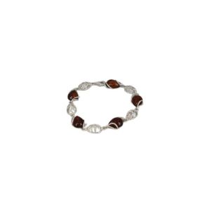 Amber Teardrop Silver Bracelet