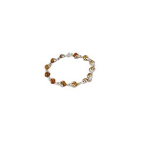 Amber Ladybird Silver Bracelet