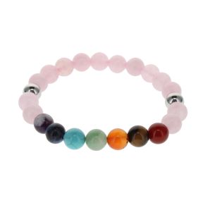 Rose Quartz Chakra Bead Bracelet