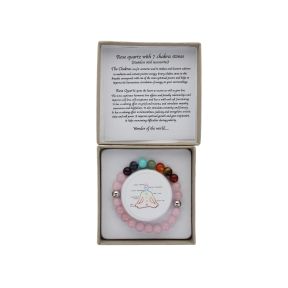 Rose Quartz Chakra Bead Bracelet