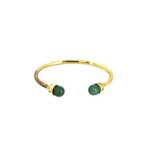 Aventurine Brass Bangle