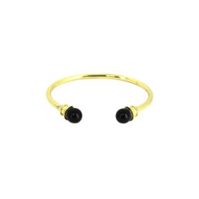 Obsidian Brass Bangle